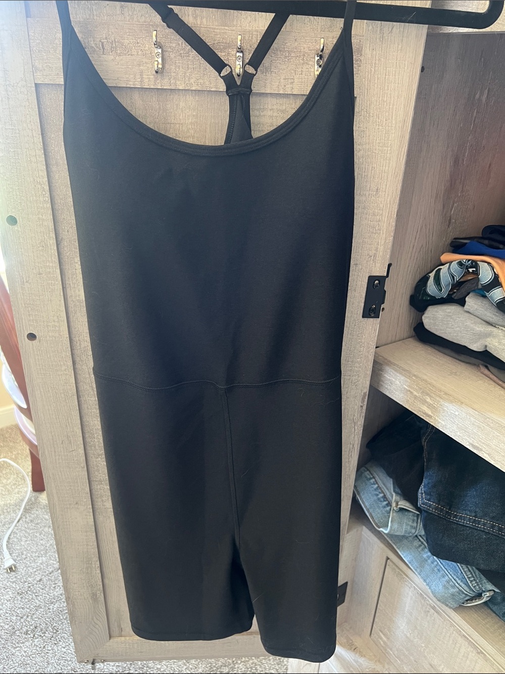 Old Navy Black Sleeveless Ponte Romper with Racerback